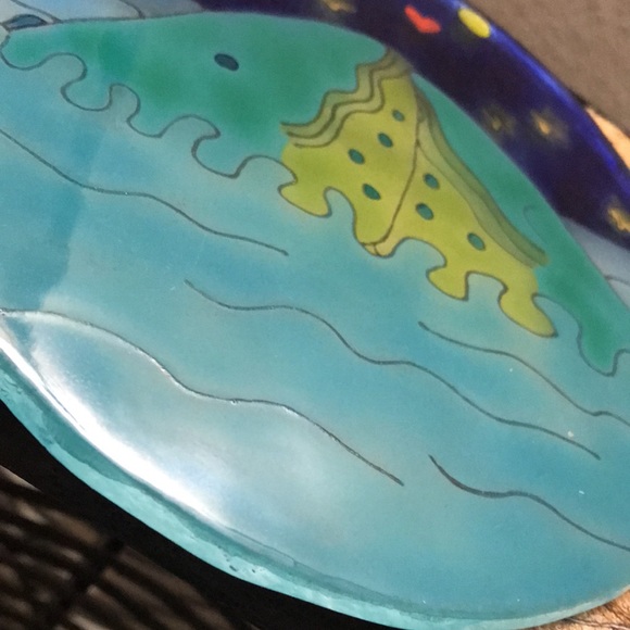 Whales Pair Sea/Sky/Stars/Moon Heart Stained Glass - Picture 8 of 8